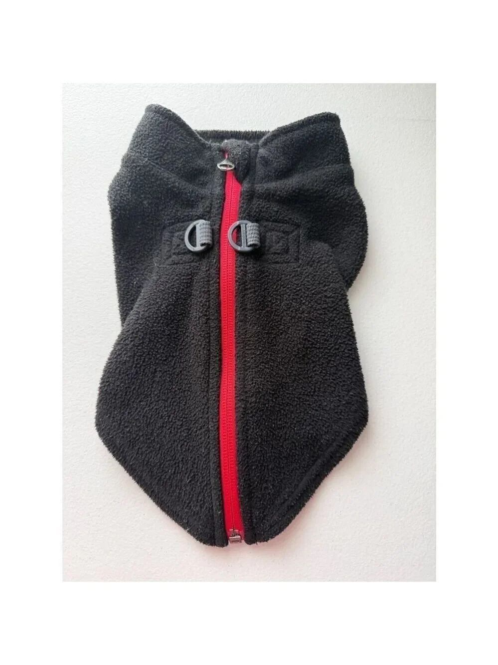 Gooby Black Fleece Dog Jacket Harness Small